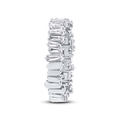 0.67ct 14k White Gold Diamond Baguette Lady's Band Size 4.75