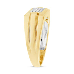 0.14ct 14k Yellow Gold Diamond Men's Ring Size 13