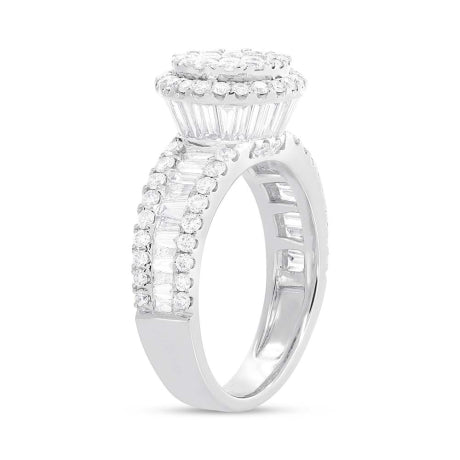2.48ct 18k White Gold Diamond Lady's Ring Size 6.5