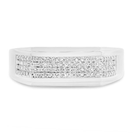 0.24ct 14k White Gold Diamond Men's Ring Size 7.5