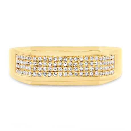 0.24ct 14k Yellow Gold Diamond Men's Ring Size 7.5