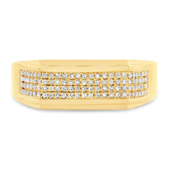 0.24ct 14k Yellow Gold Diamond Men's Ring Size 7.5