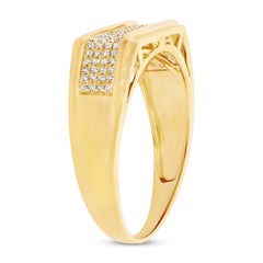 0.24ct 14k Yellow Gold Diamond Men's Ring Size 7.5