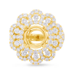 3.23ct 18k Yellow Gold Diamond Semi-mount Ring
