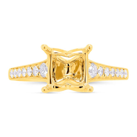0.27ct 14k Yellow Gold Diamond Semi-mount Ring