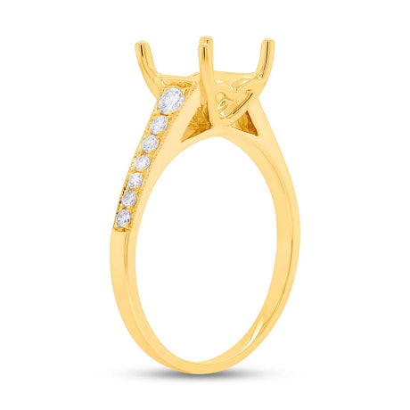 0.27ct 14k Yellow Gold Diamond Semi-mount Ring