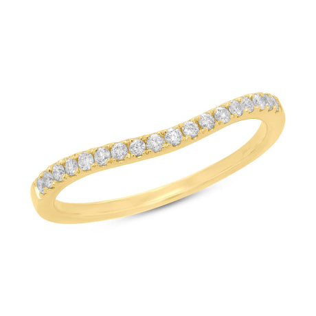 0.19ct 14k Yellow Gold Diamond Lady's Curved Band