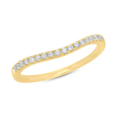 0.19ct 14k Yellow Gold Diamond Lady's Curved Band