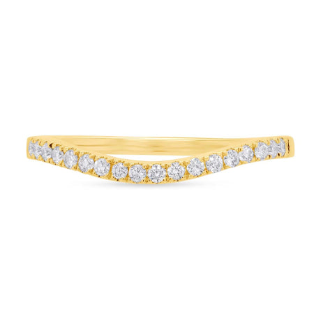 0.19ct 14k Yellow Gold Diamond Lady's Curved Band