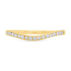 0.19ct 14k Yellow Gold Diamond Lady's Curved Band