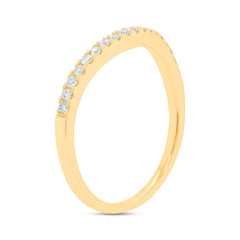0.19ct 14k Yellow Gold Diamond Lady's Curved Band