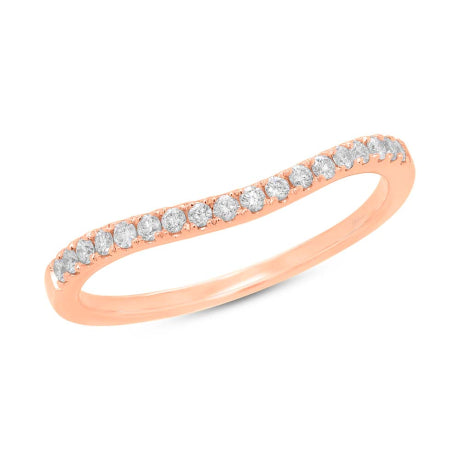 0.19ct 14k Rose Gold Diamond Lady's Curved Band