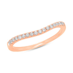0.19ct 14k Rose Gold Diamond Lady's Curved Band