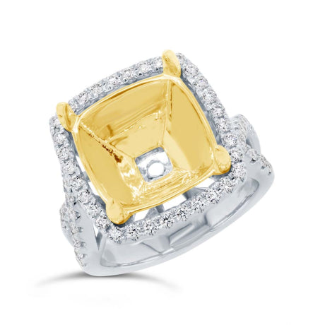 0.50ct 14k Two-tone Gold Diamond Semi-mount Ring Size 4.75
