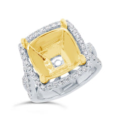 0.50ct 14k Two-tone Gold Diamond Semi-mount Ring Size 4.75