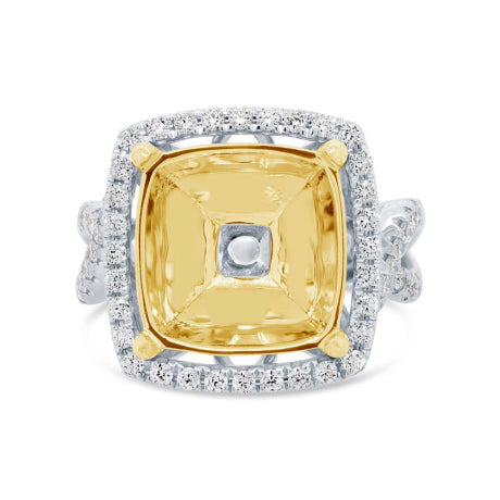 0.50ct 14k Two-tone Gold Diamond Semi-mount Ring Size 4.75