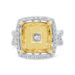 0.50ct 14k Two-tone Gold Diamond Semi-mount Ring Size 4.75