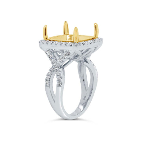 0.50ct 14k Two-tone Gold Diamond Semi-mount Ring Size 4.75