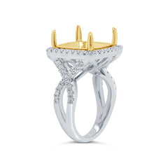 0.50ct 14k Two-tone Gold Diamond Semi-mount Ring Size 4.75