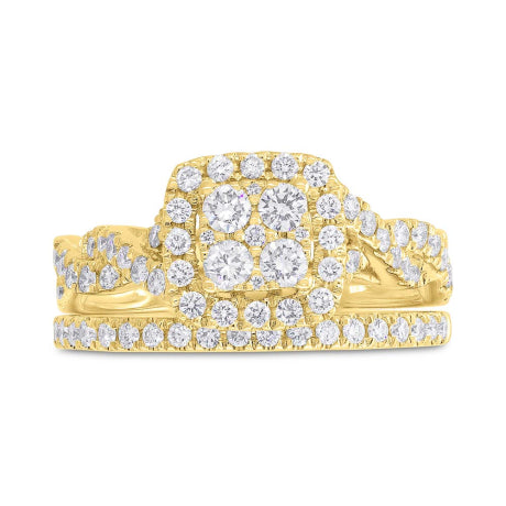 0.94ct 14k Yellow Gold Diamond Wedding Set Ring 2-pc