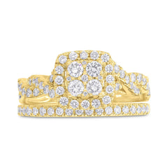 0.94ct 14k Yellow Gold Diamond Wedding Set Ring 2-pc