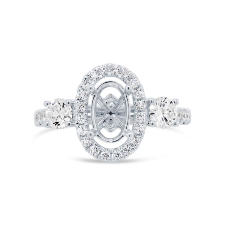 0.85ct 14k White Gold Diamond Semi-mount Ring Size 6