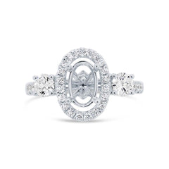 0.85ct 14k White Gold Diamond Semi-mount Ring Size 6