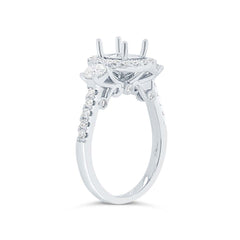 0.85ct 14k White Gold Diamond Semi-mount Ring Size 6