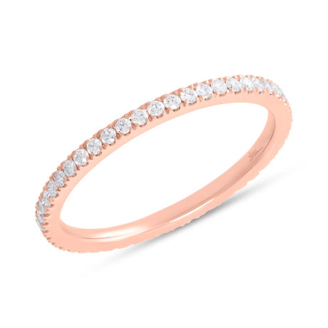 0.32ct 14k Rose Gold Diamond Eternity Lady's Band Size 6