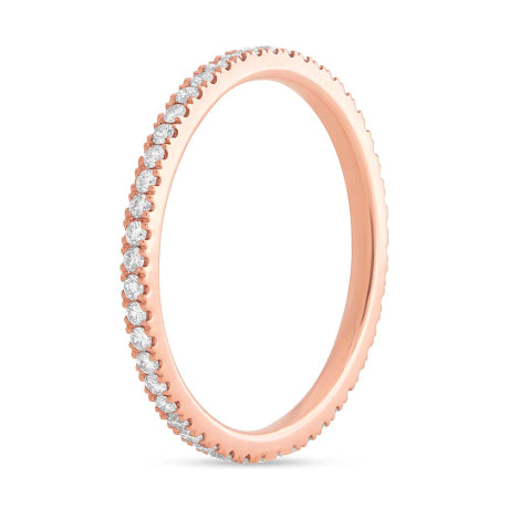 0.32ct 14k Rose Gold Diamond Eternity Lady's Band Size 6