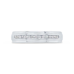 0.24ct 14k White Gold Diamond Men's Band