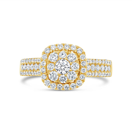 0.97Ct 14k Yellow Gold Diamond Engagement Ring