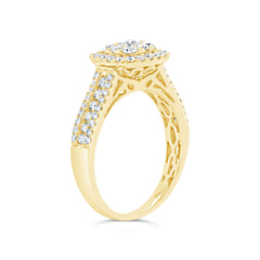 0.97Ct 14k Yellow Gold Diamond Engagement Ring