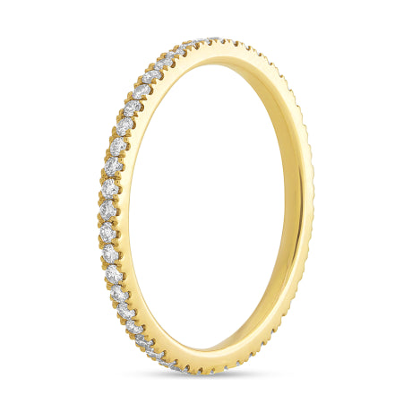 0.32ct 14k Yellow Gold Diamond Eternity Lady's Band Size 6