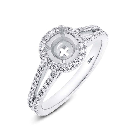 0.55ct 18k White Gold Diamond Semi-mount Ring Size 6.5