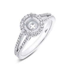 0.55ct 18k White Gold Diamond Semi-mount Ring Size 6.5
