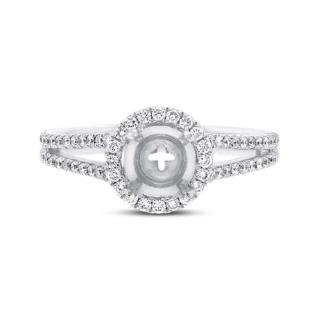 0.55ct 18k White Gold Diamond Semi-mount Ring Size 6.5