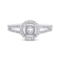 0.55ct 18k White Gold Diamond Semi-mount Ring Size 6.5