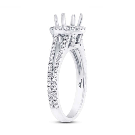 0.55ct 18k White Gold Diamond Semi-mount Ring Size 6.5