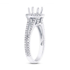 0.55ct 18k White Gold Diamond Semi-mount Ring Size 6.5