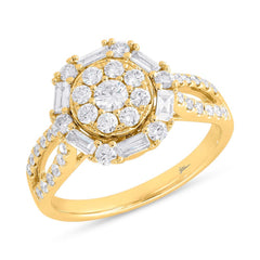 0.99ct 14k Yellow Gold Diamond Lady's Ring
