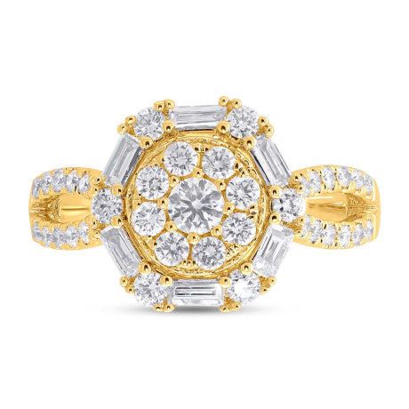 0.99ct 14k Yellow Gold Diamond Lady's Ring