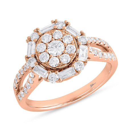 0.99ct 14k Rose Gold Diamond Lady's Ring