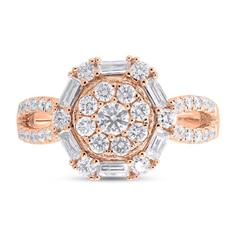 0.99ct 14k Rose Gold Diamond Lady's Ring