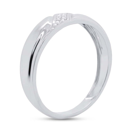 0.05ct 14k White Gold Diamond Men's Band