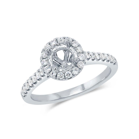 0.41ct 14k White Gold Diamond Semi-mount Ring