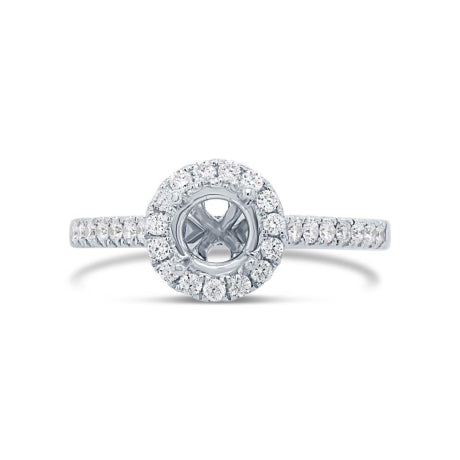 0.41ct 14k White Gold Diamond Semi-mount Ring