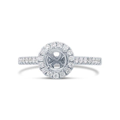 0.41ct 14k White Gold Diamond Semi-mount Ring