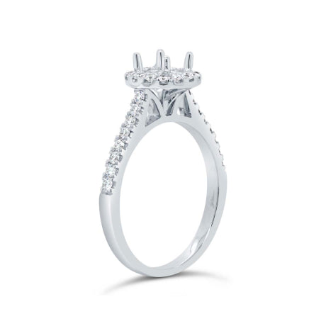 0.41ct 14k White Gold Diamond Semi-mount Ring