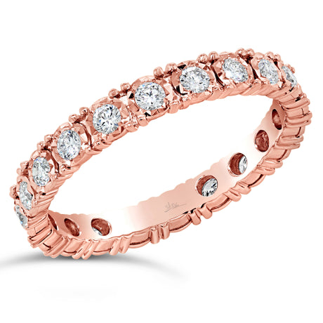 0.55ct 14k Rose Gold Diamond Eternity Ring Size 4.5